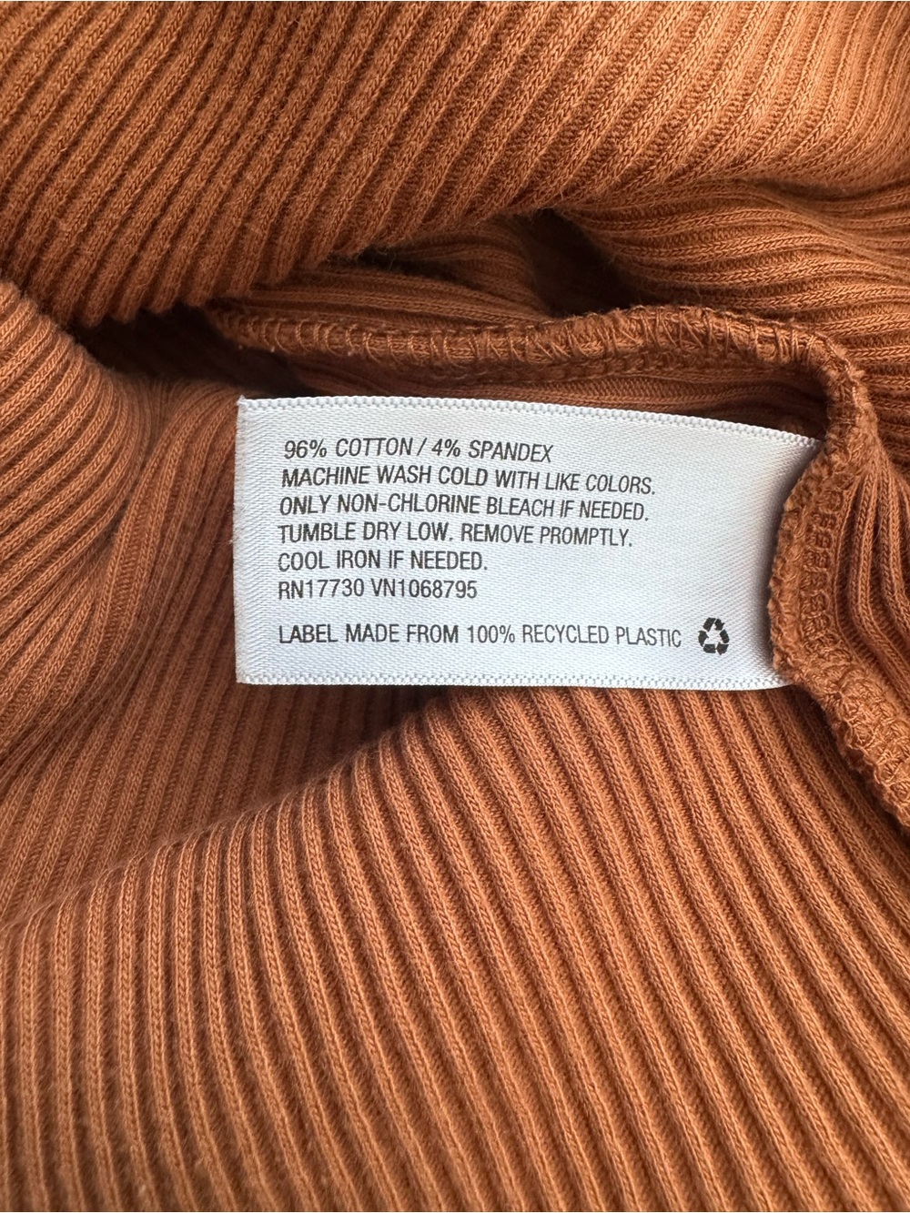 Women’s Ribbed Tank - Rust - Picture 5 of 5